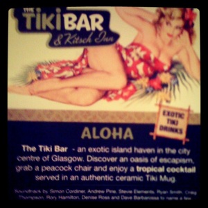 Tiki Bar Sign in Glasgow