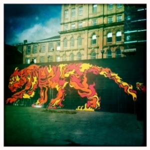 Tiger mural in Glasgow